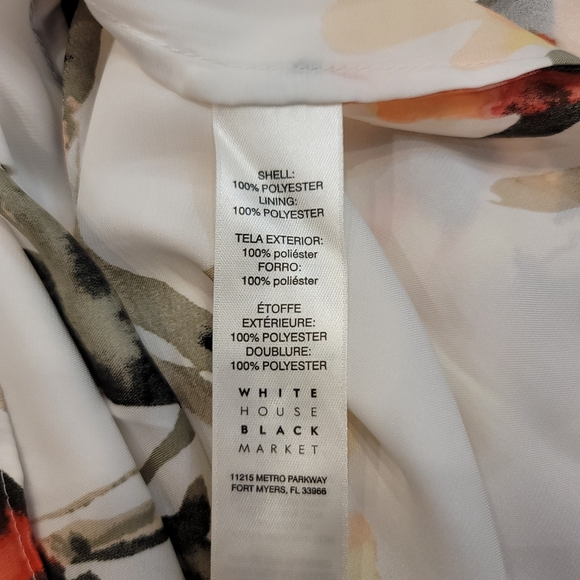 White House Black Market Floral Chiffon Halter Blouse - M - Picture 9 of 11